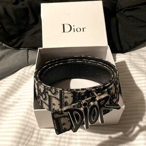 Jacquard Dior black belt with two buckles Dior one CD